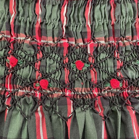 Janie and Jack Smocked Plaid Holiday Red Green Dress Toddler 3T - Picture 7 of 12